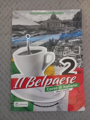 Elbląg Il Belpaese 2 zeszyt ćwiczeń, ledwo wypełniony, do wymazania korektorem