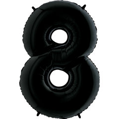 Balon Foliowy Cyfra "8" Czarna 102 cm Balon Foliowy Cyfra "8" Czarna 102 cm