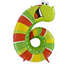 Balon Foliowy Cyfra "6" Animaloons 102 cm Balon Foliowy Cyfra "6" Animaloons 102 cm