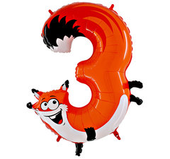 Balon Foliowy Cyfra "3" Animaloons 102 cm Balon Foliowy Cyfra "3" Animaloons 102 cm