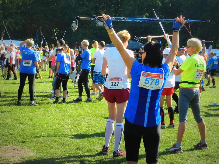 Rozgrzewka przed Pucharem Europy Nordic Walking. Elbląg, Bażantarnia 19.09.2015