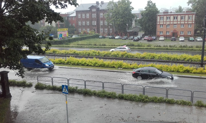 Teatralna i Pocztowa..... piątkowy deszczyk  17.06.2016.