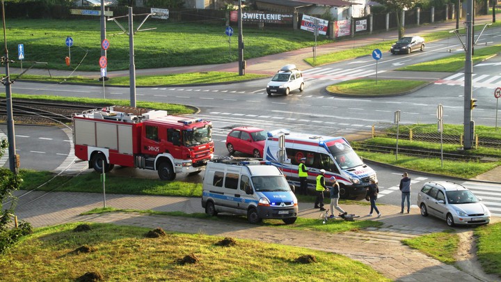 Potrącenie rowerzysty skrzyżowanie ul.Obrońców Pokoju i Płk. St.Dąbka