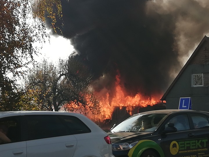 Pożar w Jegłowniku.  (Październik 2018)