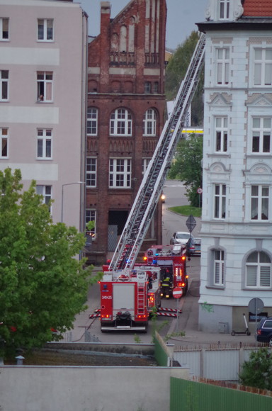 Akcja straży pożarnej.  (Maj 2020)