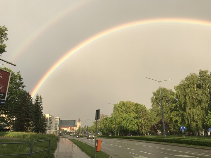 Podwójna tęcza nad Armii Krajowej. Elbląg (Czerwiec 2021)