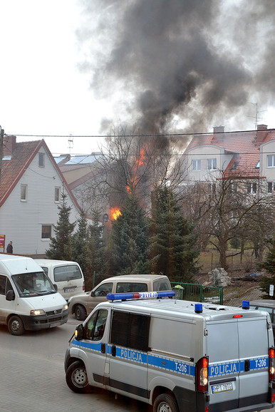 pożar przy ul. Żyrardowskiej