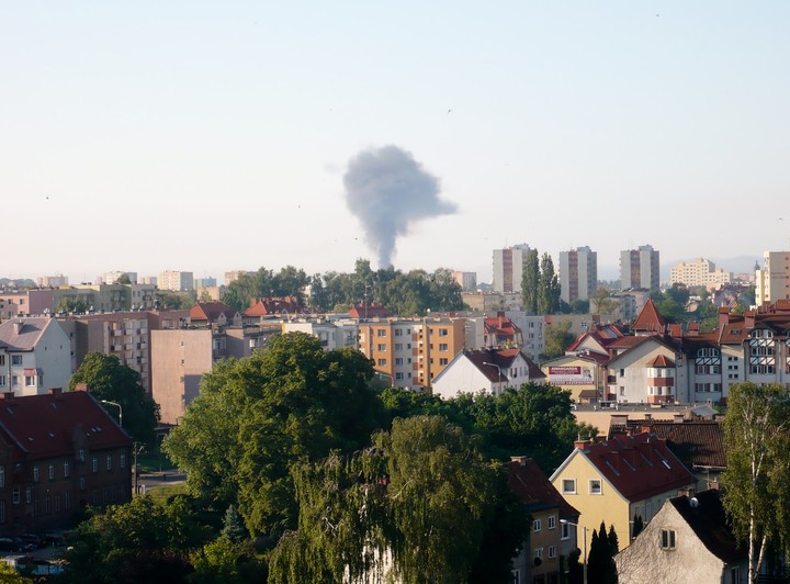 Pożar z perspektywy Zawady. Coś się paliło w sobotę 08.06.2013 rano. I to raczej nie grill.