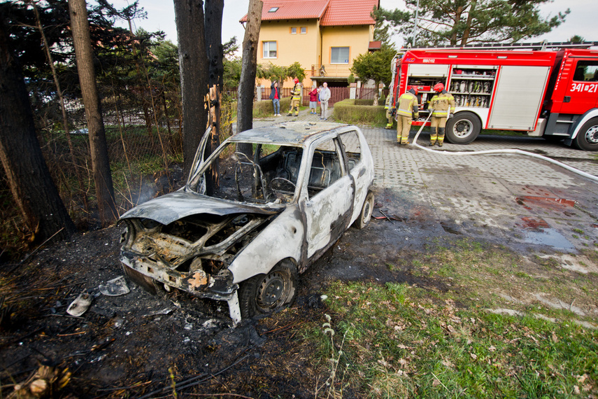 Pożar fiata na ul. Wierzbowej zdjęcie nr 238296