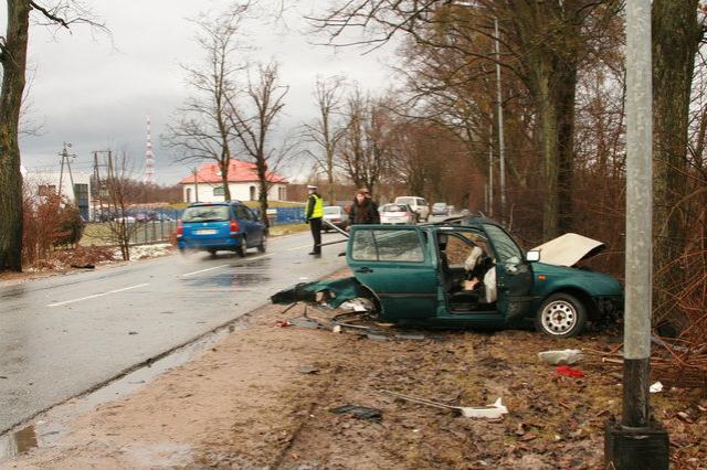 Uderzył w przydrożne drzewo zdjęcie nr 21818