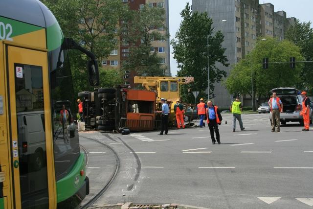 Elbląg Wykolejenie na skrzyżowaniu