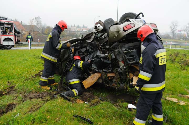 Wypadek na zjeździe z S22 zdjęcie nr 40996