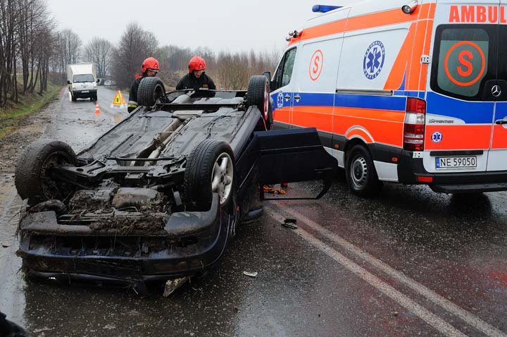 Volkswagenem dachował na Łęczyckiej zdjęcie nr 43354