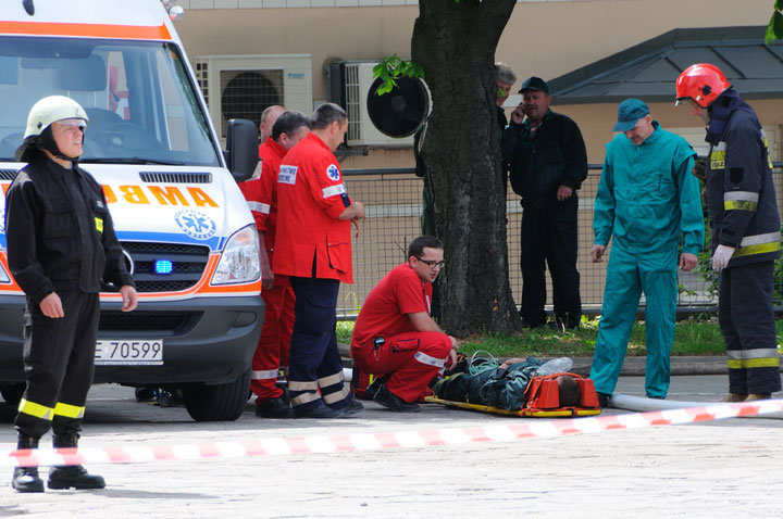 Ćwiczenia strażackie na terenie elbląskiego browaru zdjęcie nr 45492