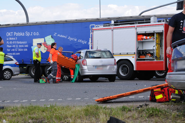 Wypadek na skrzyżowaniu Żuławskiej z obwodnicą zdjęcie nr 46596