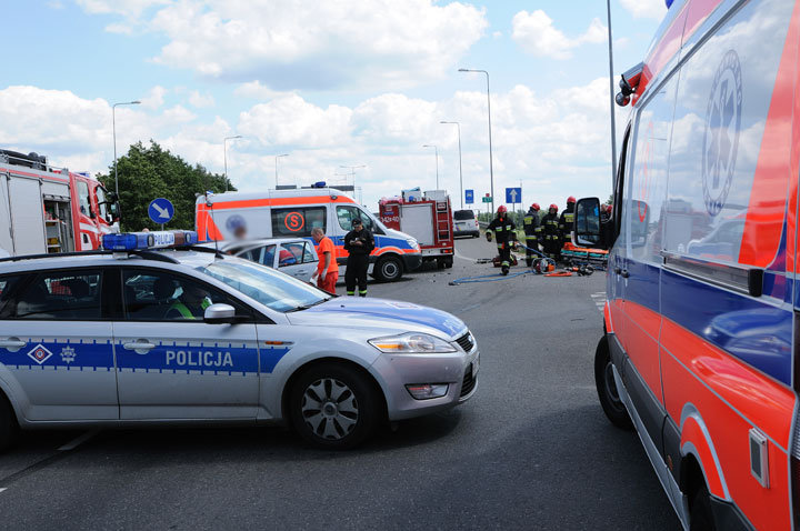 Wypadek na skrzyżowaniu Żuławskiej z obwodnicą zdjęcie nr 46592