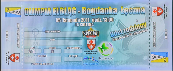 Olimpia Elbląg - karty kibica, karnety i bilety zdjęcie nr 47886