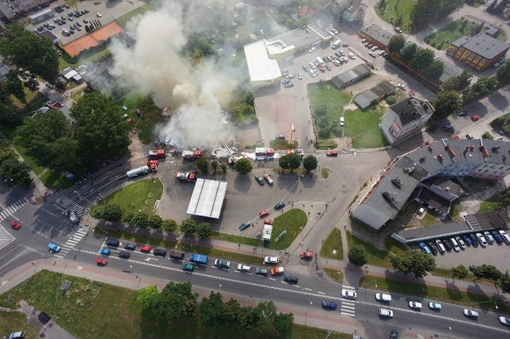 Pożar na Spockiej widziany z powietrza zdjęcie nr 59633