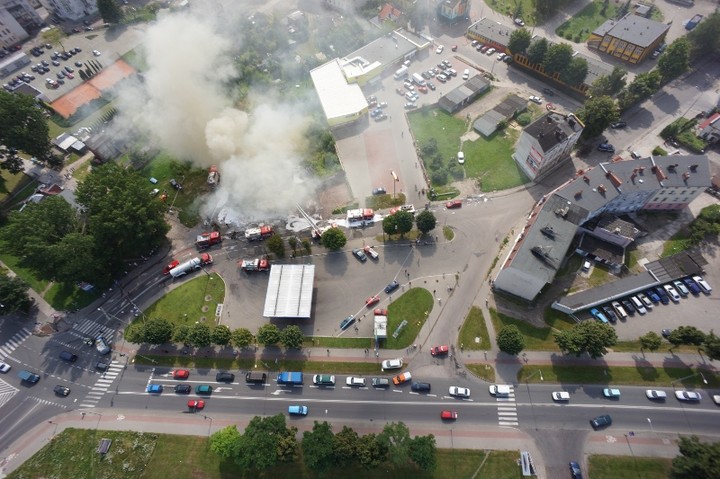 Pożar na Spockiej widziany z powietrza zdjęcie nr 59637