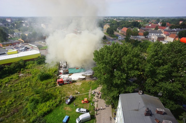 Pożar na Spockiej widziany z powietrza zdjęcie nr 59632