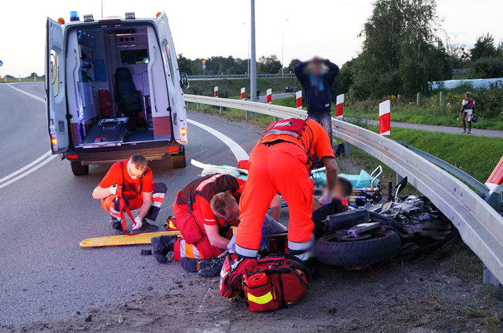 Węzeł Wschód: wypadek motocyklisty zdjęcie nr 60293