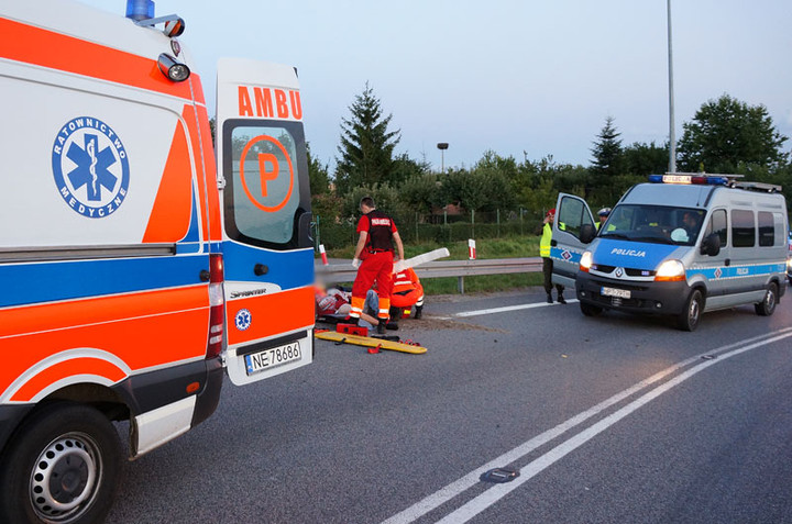 Węzeł Wschód: wypadek motocyklisty zdjęcie nr 60296