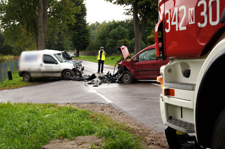 Krasny Las: czołowe zderzenie dwóch pojazdów zdjęcie nr 60318