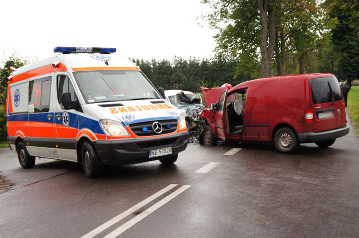 Krasny Las: czołowe zderzenie dwóch pojazdów zdjęcie nr 60307