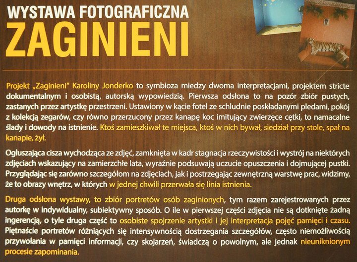 Zaginieni - wystawa fotograficzna Karoliny Jonderko zdjęcie nr 68025