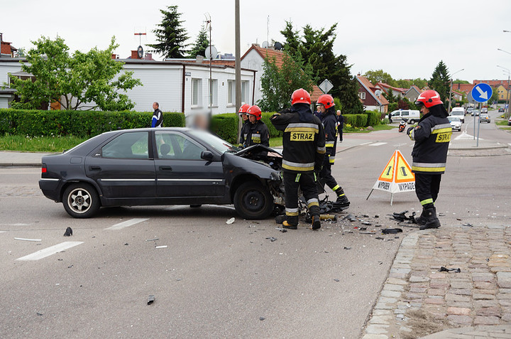 Elbląg Zderzenie na skrzyżowaniu Niepodległości-Konopnickiej