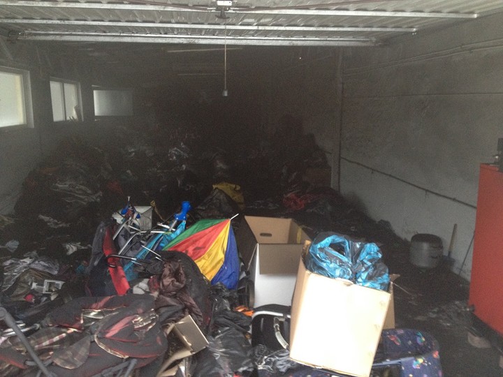 Elbląg Pożar w hurtowni odzieży w Gronowie Górnym