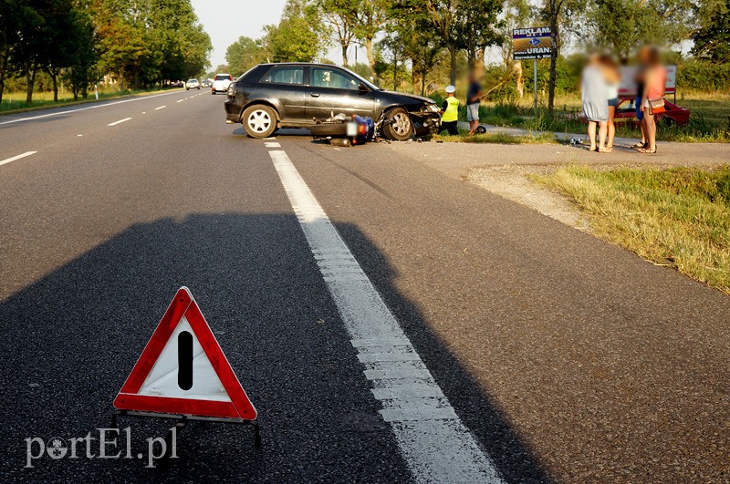 Elbląg Wypadek w Kazimierzowie: ranny motocyklista w szpitalu