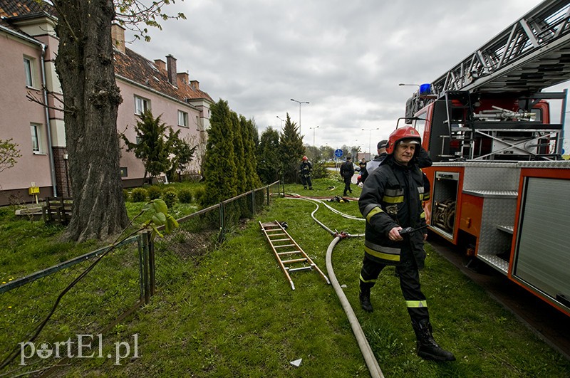 Elbląg  Pożar na Grunwaldzkiej
