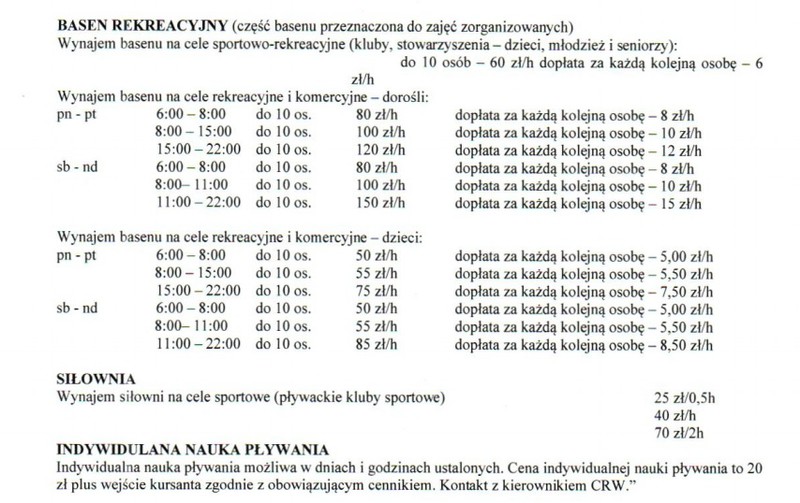 Za ile popływamy w Centrum Rekreacji Wodnej zdjęcie nr 113519