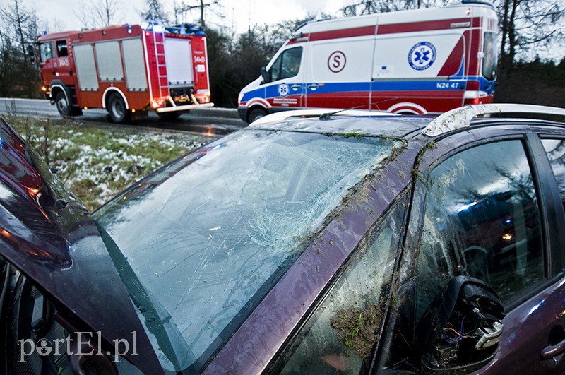  Uwaga, kierowcy! Ślisko na drogach. Wypadek za Stagniewem zdjęcie nr 117855