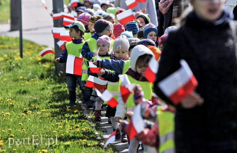 Przedszkolaki maszerowały z flagami zdjęcie nr 126462