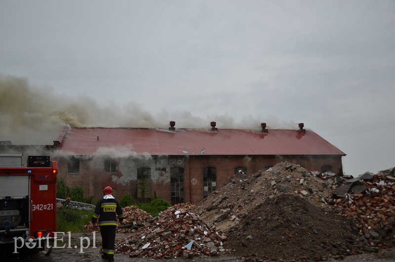Elbląg Pożar hali przy Grunwaldzkiej