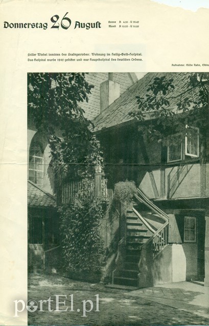 Cichy zakątek w środku miasta. Mieszkanie w szpitalu św. Ducha. Szpital został ufundowany w 1242 roku i był głównym