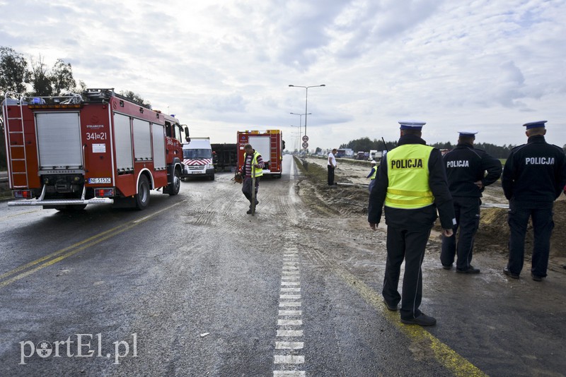 Elbląg Tir zablokował ruch na siódemce