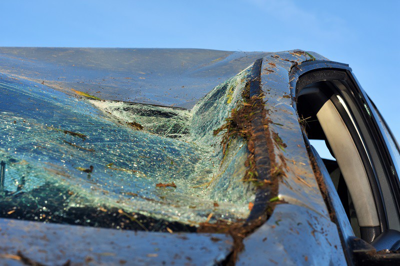 Wpadła w poślizg i dachowała w rowie zdjęcie nr 140596