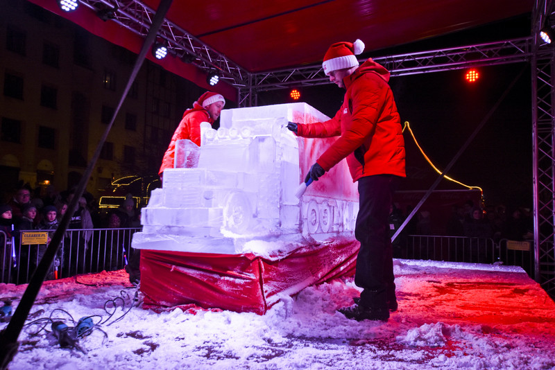 Elbląg EWAkuacja w mroźny wieczór