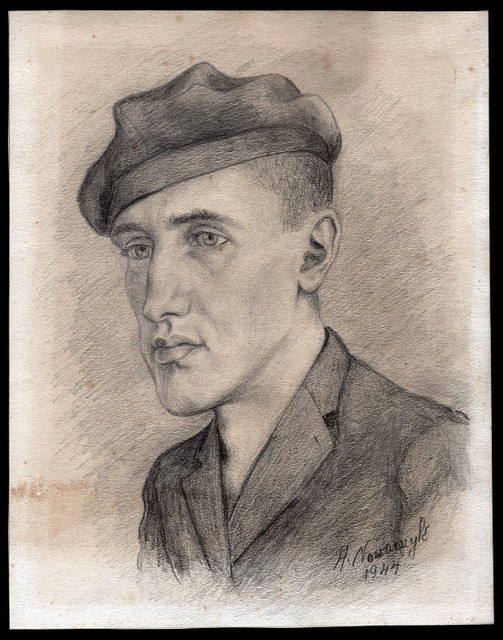 Portret Felicjana Łady wykonany w obozie przez współwięźnia w 1944 r.