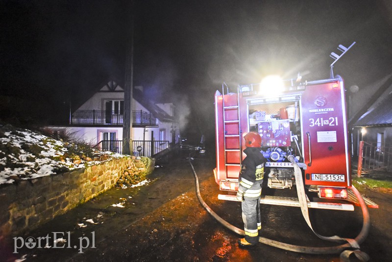 Elbląg Pożar poddasza w Dąbrowie
