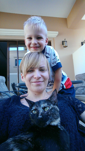 Z kotką Lucy w Dubaju