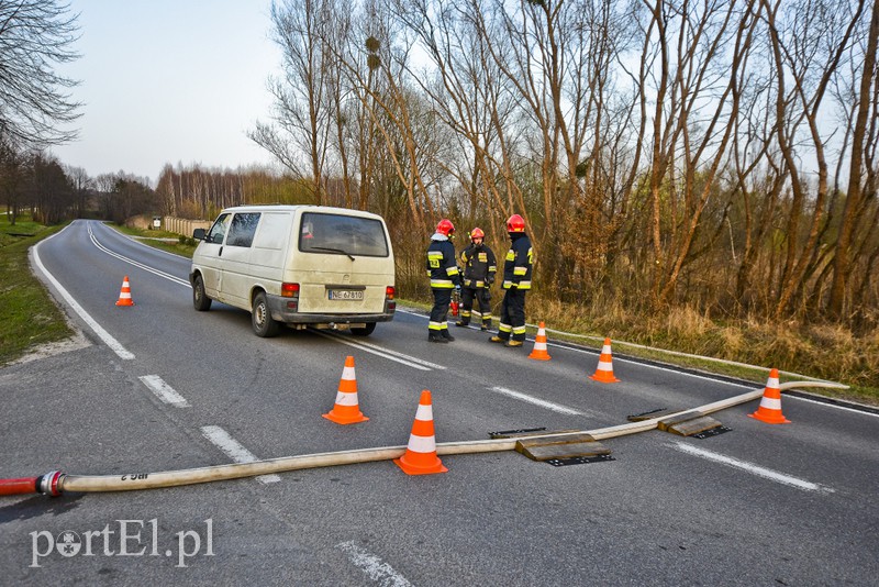 Elbląg Pożar traw rozprzestrzenił się do stolarni