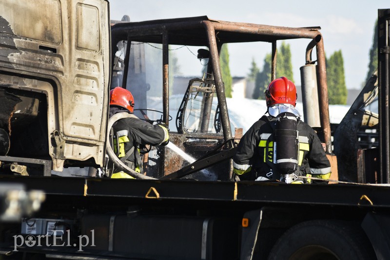 Pożar ciężarówki tuż pod warsztatem w Kazimierzowie zdjęcie nr 179946