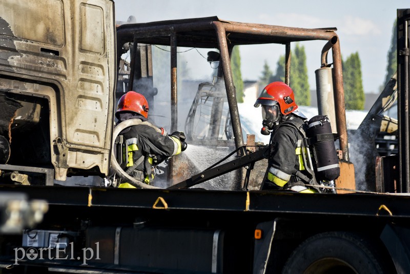 Pożar ciężarówki tuż pod warsztatem w Kazimierzowie zdjęcie nr 179947