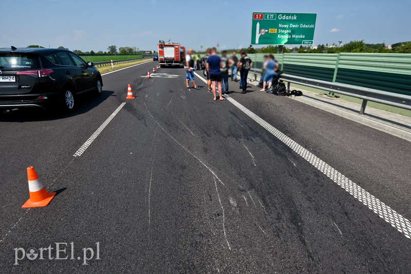 Wypadek motocyklisty na S7 zdjęcie nr 203683