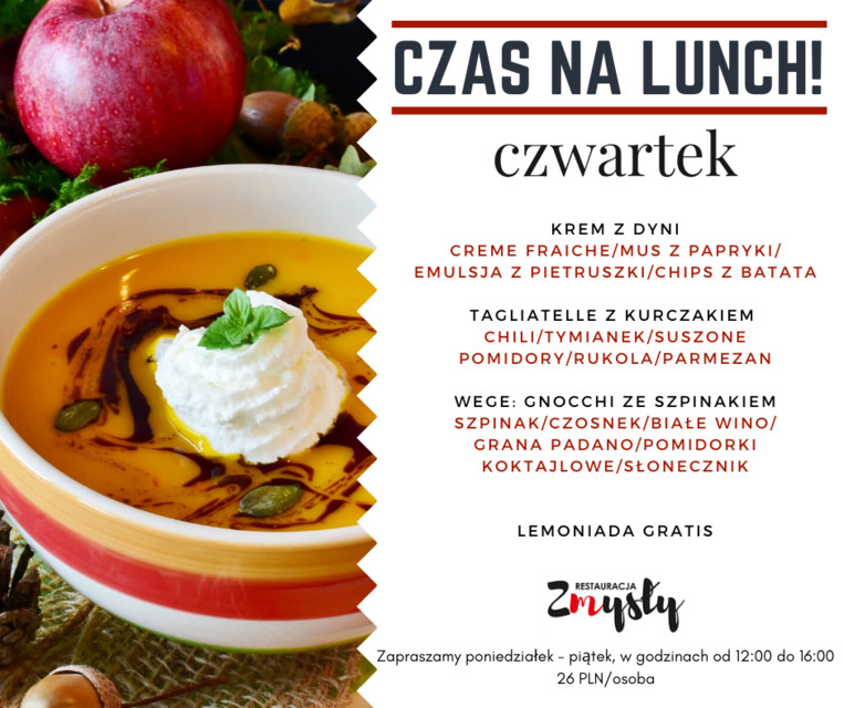 Lunch biznesowy to nowa oferta Zmysłów! zdjęcie nr 214851