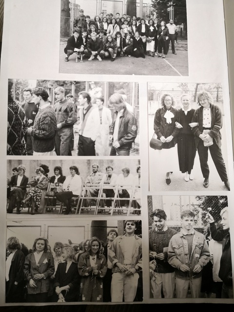 Zdjęcia z klasowej kroniki uczniów z lat 1987-91